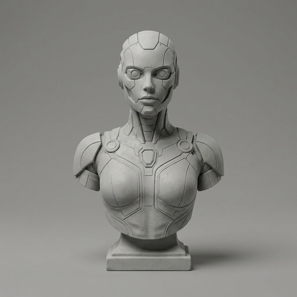 Miniature — Sci-Fi Armor Panel Bust